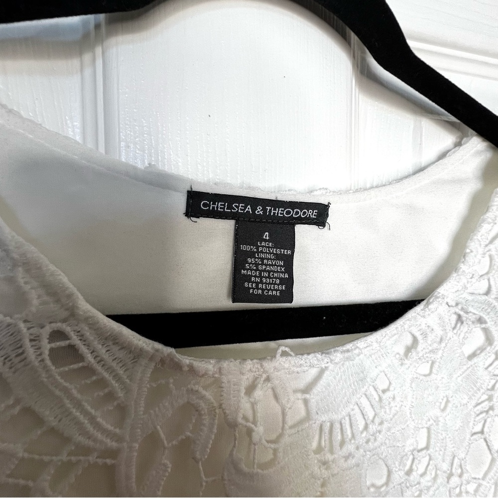 Chelsea & Theodore White Lace Dress Size 4 Bridal Shower Graduation - Picture 4 of 6